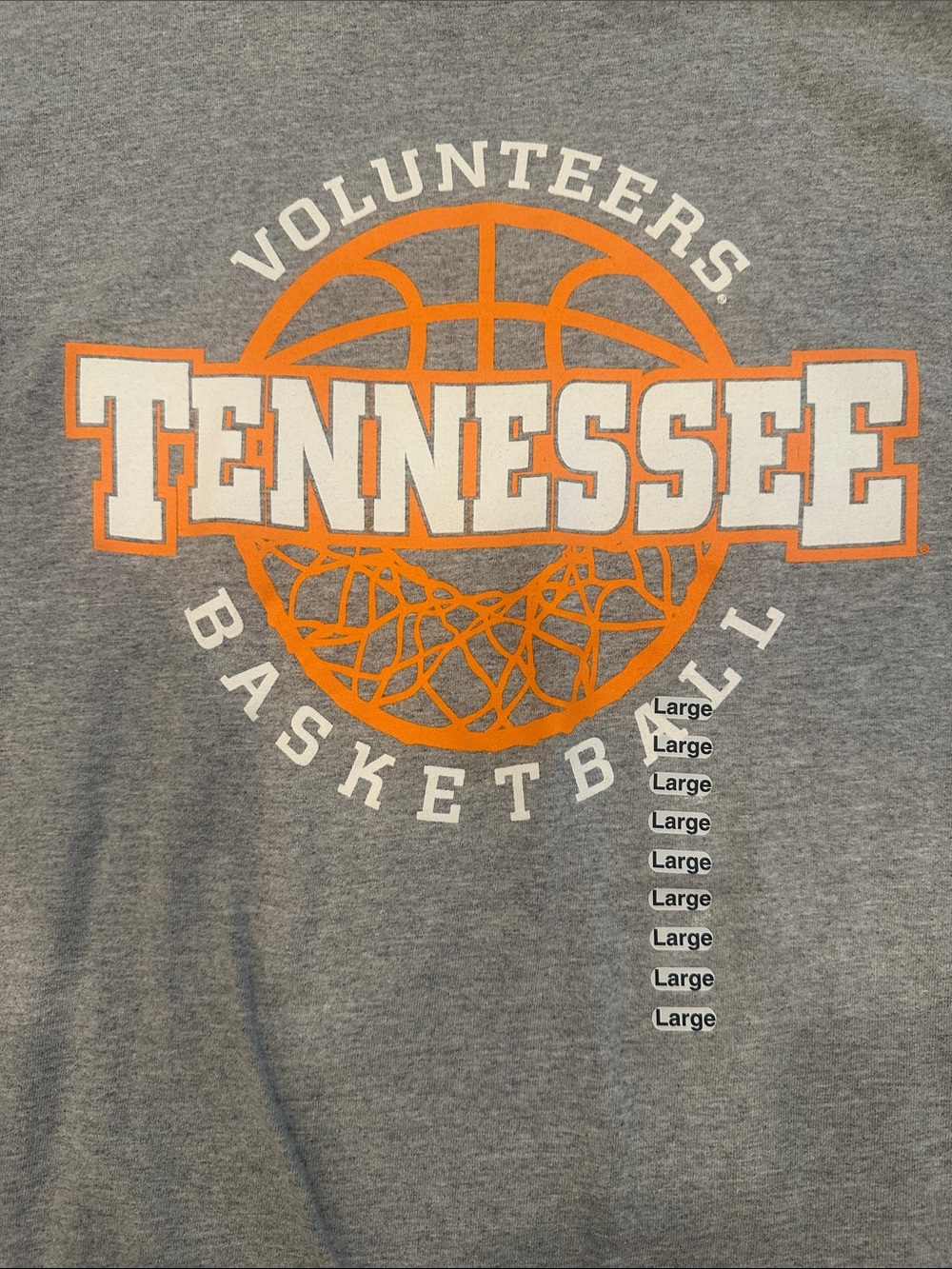 Champion Gray Tennessee Volunteers Basketball Tee with Orange Logo - Picture 2 of 7